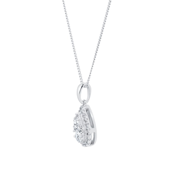 Goldsmiths 9ct White Gold 0.50ct Diamond Pear Cluster Pendant