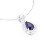 Mappin & Webb 18ct White Gold Sapphire & Diamond Pendant