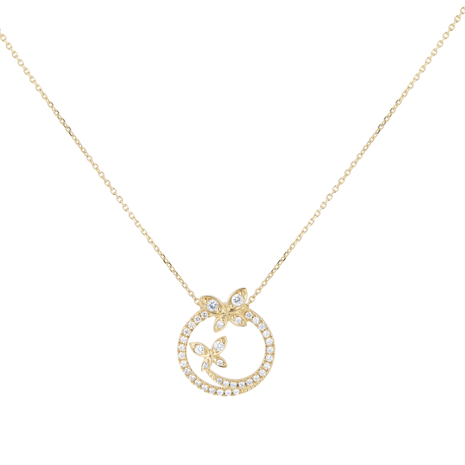 Goldsmiths 9ct Yellow Gold 0.40ct Diamond Butterfly Pendant