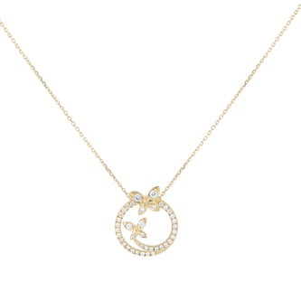 Goldsmiths 9ct Yellow Gold 0.40ct Diamond Butterfly Pendant Goldsmiths 9ct Yellow Gold 0.40ct Diamond Butterfly Pendant