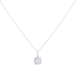 Goldsmiths 18ct White Gold 0.50ct Diamond Amore Cluster Pendant