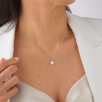 Goldsmiths 18ct White Gold 0.50ct Diamond Amore Cluster Pendant Goldsmiths 18ct White Gold 0.50ct Diamond Amore Cluster Pendant