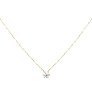 Goldsmiths 18ct Yellow Gold 0.50ct GIA Diamond Floral Pendant