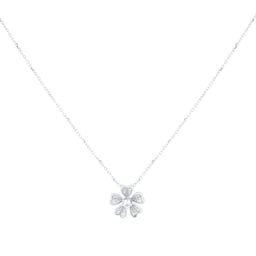 12143626 - 18ct White Gold 0.15ct Diamond Floral Pendant