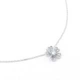 Goldsmiths 18ct White Gold 0.15ct Diamond Floral Pendant