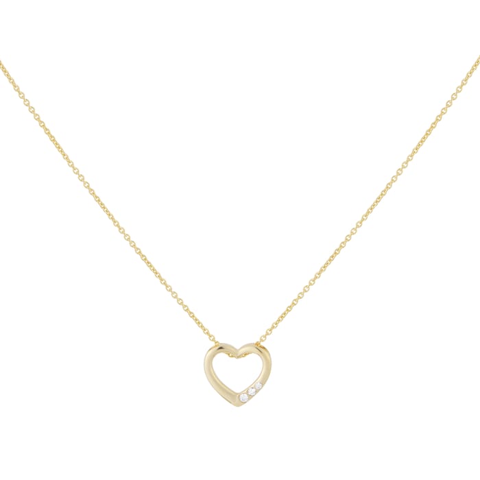 Goldsmiths 18ct Yellow Gold 0.04ct Diamond Heart Pendant