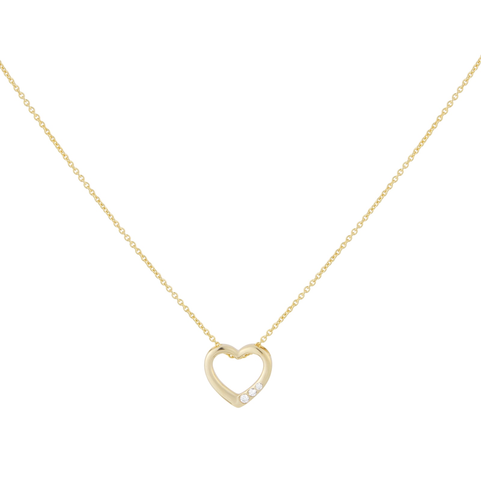 Goldsmiths 18ct Yellow Gold 0.04ct Diamond Heart Pendant