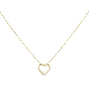 Best Luxury 
18ct Yellow Gold 0.04ct Diamond Heart Pendant
