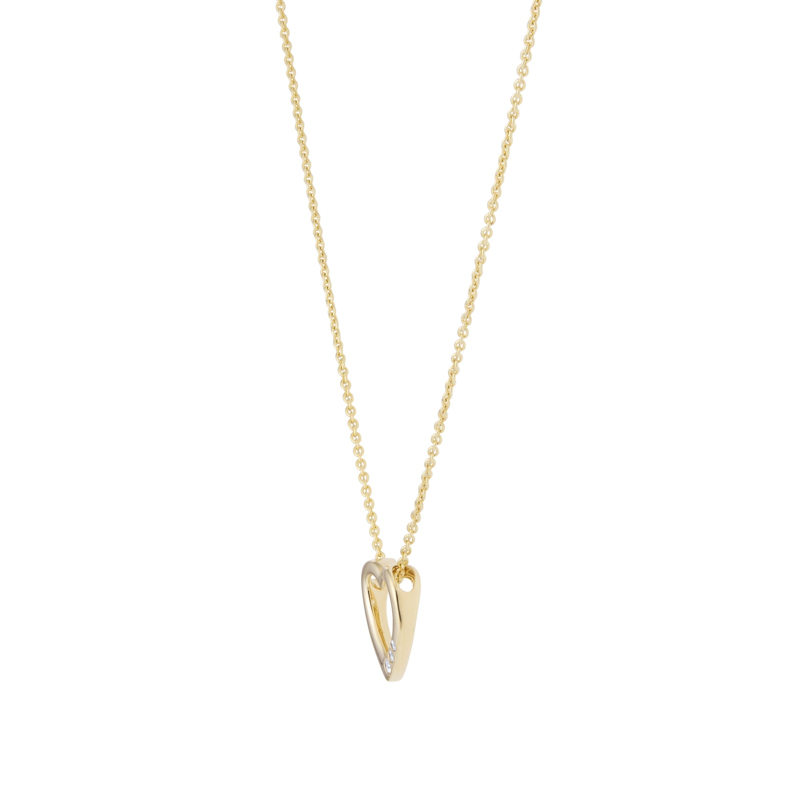 Goldsmiths 18ct Yellow Gold 0.04ct Diamond Heart Pendant Goldsmiths 18ct Yellow Gold 0.04ct Diamond Heart Pendant