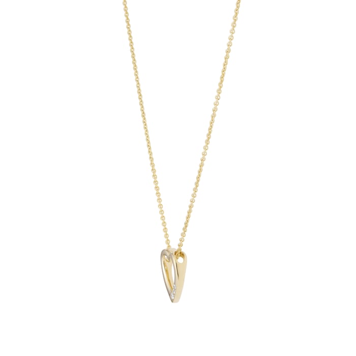 Goldsmiths 18ct Yellow Gold 0.04ct Diamond Heart Pendant