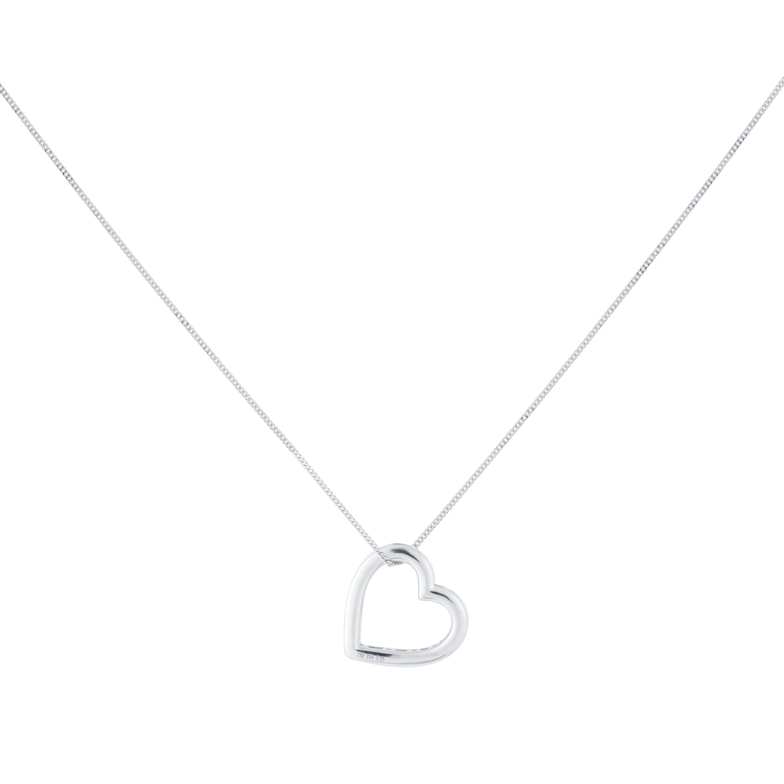 Goldsmiths 9ct White Gold 0.25ct Diamond Heart Pendant Goldsmiths 9ct White Gold 0.25ct Diamond Heart Pendant