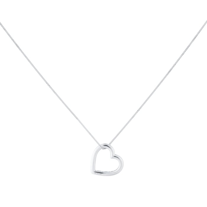 Goldsmiths 9ct White Gold 0.25ct Diamond Heart Pendant