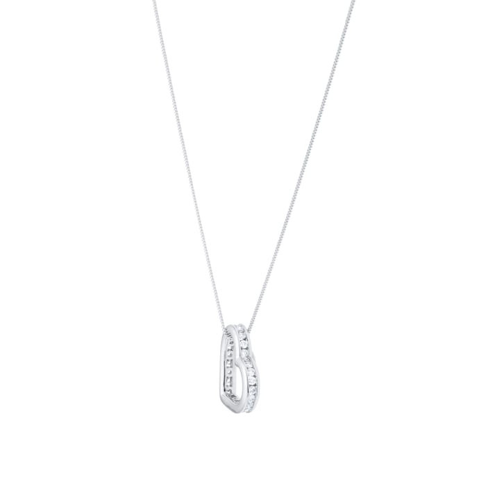 Goldsmiths 9ct White Gold 0.25ct Diamond Heart Pendant