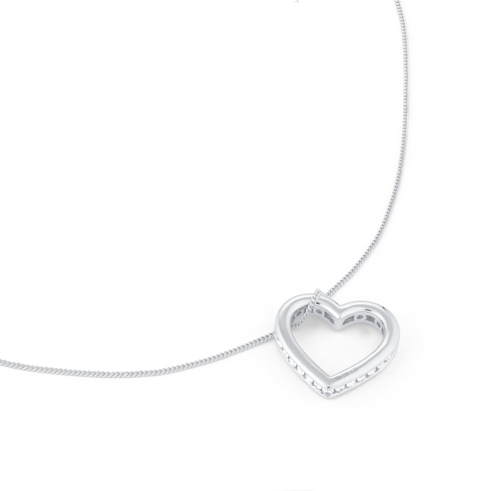 Goldsmiths 9ct White Gold 0.25ct Diamond Heart Pendant Goldsmiths 9ct White Gold 0.25ct Diamond Heart Pendant