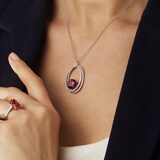 Mappin & Webb 18ct White and Rose Gold Pink Tourmaline Oval Spiral Pendant