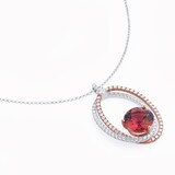 Mappin & Webb 18ct White and Rose Gold Pink Tourmaline Oval Spiral Pendant