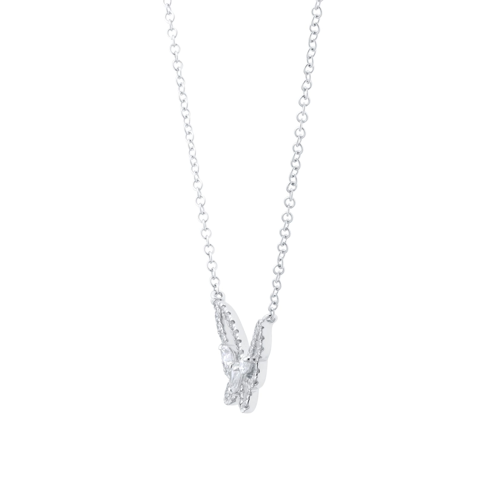 Mappin 
Webb Limited Edition Riveret 18ct White Gold 0.40cttw Diamond Butterfly Necklace
