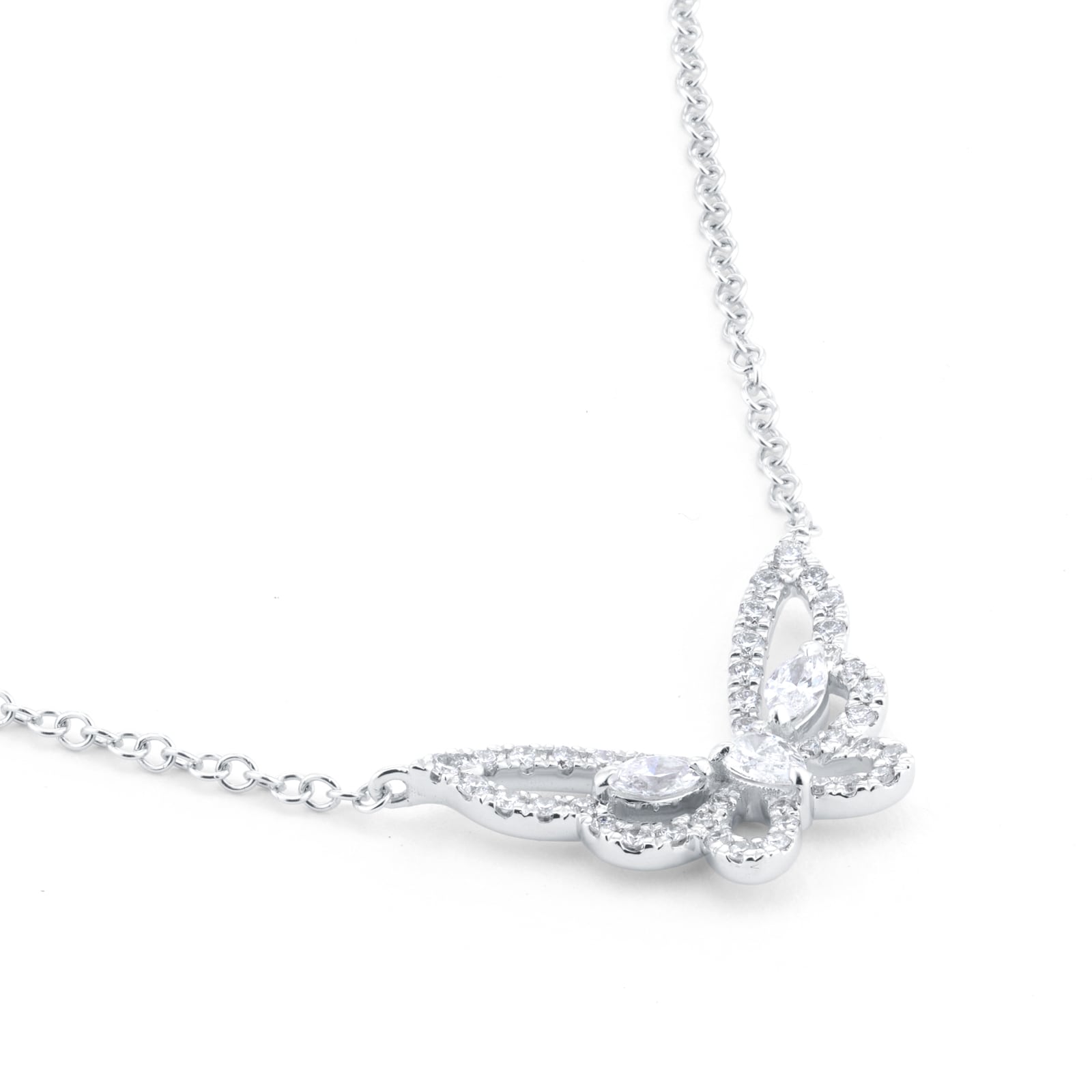 Mappin & Webb Limited Edition Riveret 18ct White Gold 0.40cttw Diamond Butterfly Necklace Mappin & Webb Limited Edition Riveret 18ct White Gold 0.40cttw Diamond Butterfly Necklace