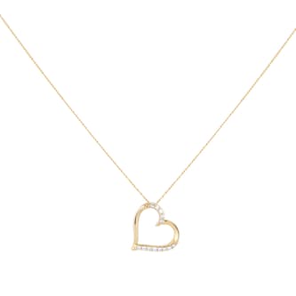 Goldsmiths 9ct Yellow Gold 0.10ct Diamond Heart Pendant Goldsmiths 9ct Yellow Gold 0.10ct Diamond Heart Pendant