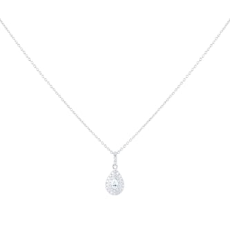 Goldsmiths 9ct White Gold 0.20ct Diamond Pear Cluster Pendant
