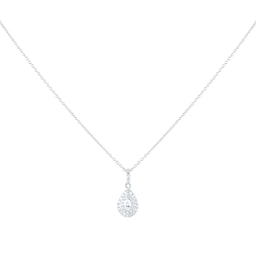 12143637 - 9ct White Gold 0.20ct Diamond Pear Cluster Pendant