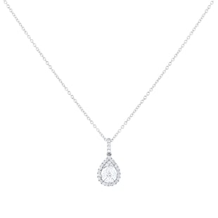 Mappin & Webb 18ct White Gold 0.50cttw Pear Illusion Diamond Pendant