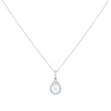 Mappin & Webb 18ct White Gold 0.50cttw Pear Illusion Diamond Pendant