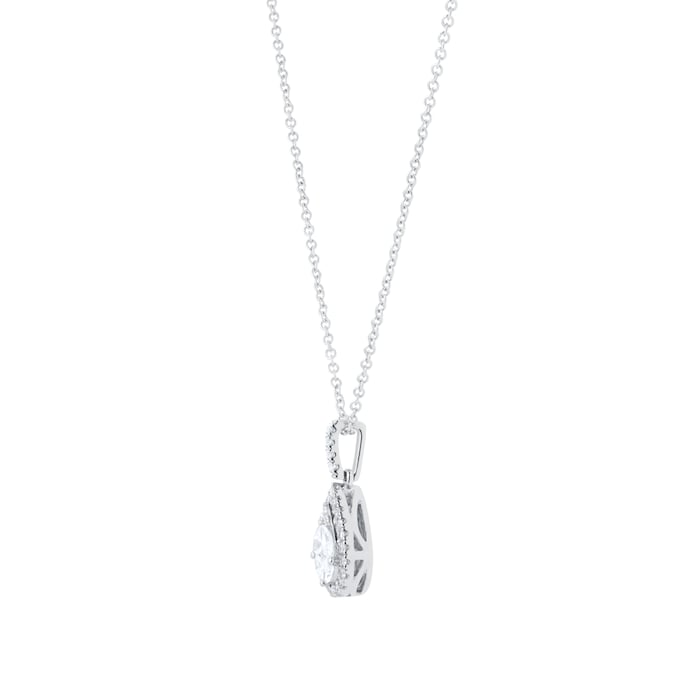 Mappin & Webb 18ct White Gold 0.50cttw Pear Illusion Diamond Pendant