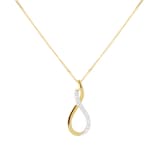 Goldsmiths 9ct Yellow Gold 0.03cttw Diamond Figure 8 Pendant