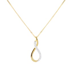 12143641 - 9ct Yellow Gold 0.03cttw Diamond Figure 8 Pendant