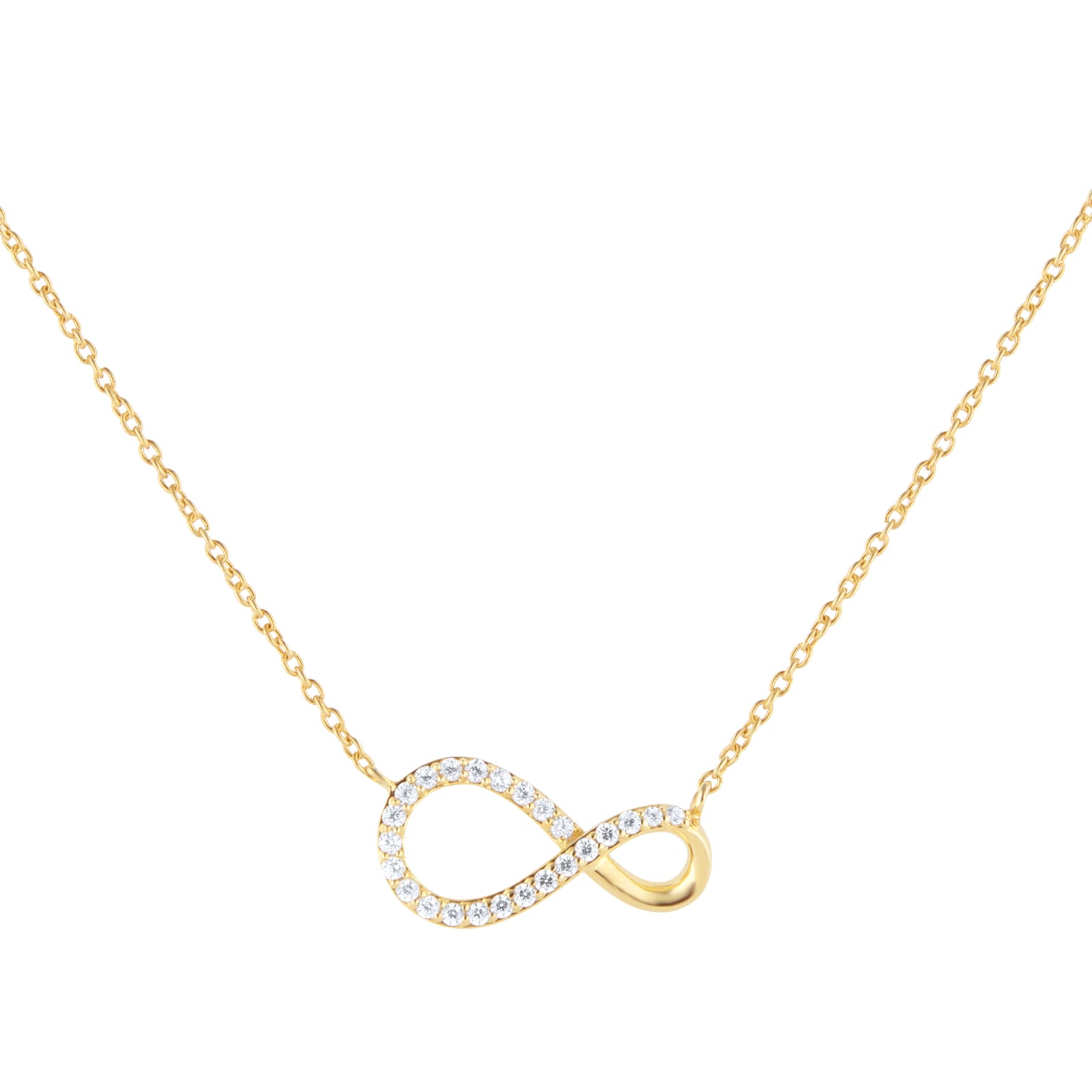 9ct Yellow Gold 0.10cttw Diamond Infinity Necklace