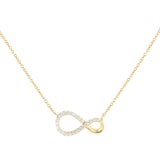 Goldsmiths 9ct Yellow Gold 0.10cttw Diamond Infinity Necklace