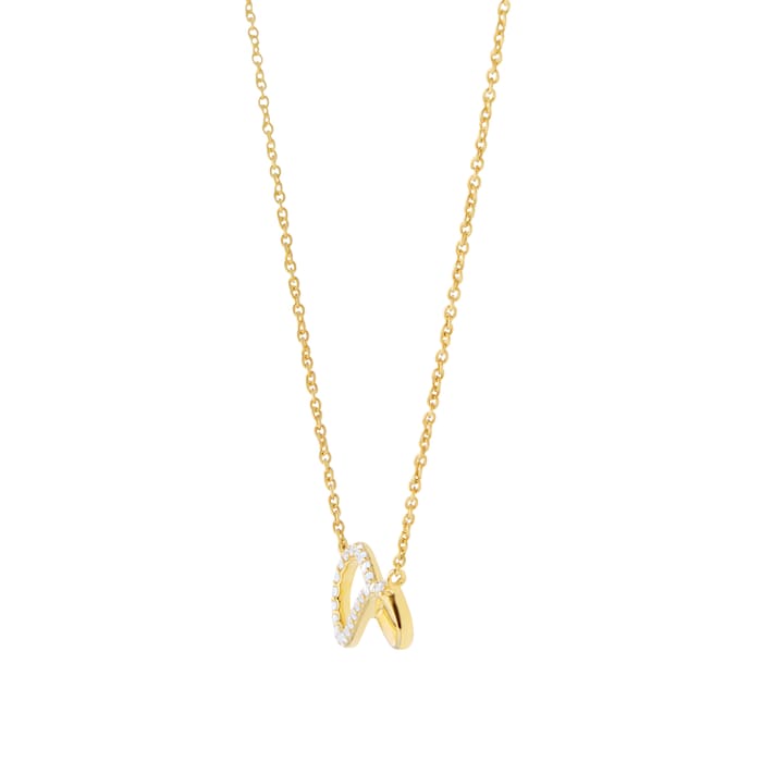 Goldsmiths 9ct Yellow Gold 0.10cttw Diamond Infinity Necklace