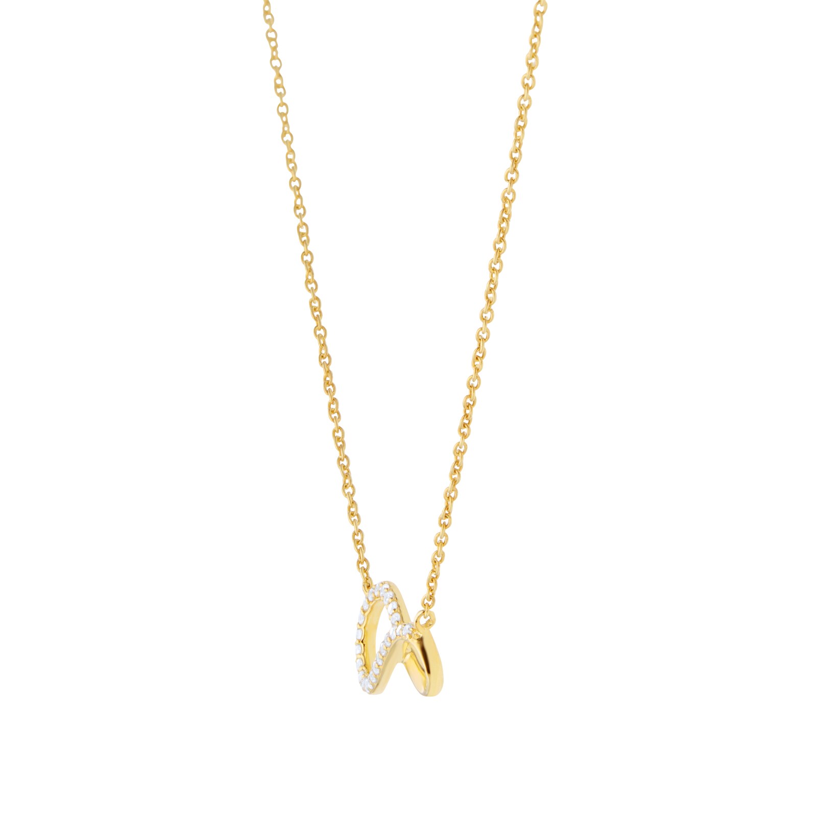 Goldsmiths 9ct Yellow Gold 0.10cttw Diamond Infinity Necklace