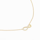 Goldsmiths 9ct Yellow Gold 0.10cttw Diamond Infinity Necklace