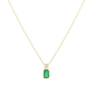 Mappin & Webb Gossamer 18ct Yellow Gold Emerald & 0.06cttw Diamond Pendant