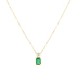 Mappin & Webb Gossamer 18ct Yellow Gold Emerald & 0.06cttw Diamond Pendant