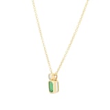 Mappin & Webb Gossamer 18ct Yellow Gold Emerald & 0.06cttw Diamond Pendant