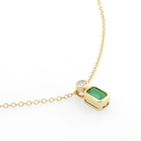 Mappin & Webb Gossamer 18ct Yellow Gold Emerald & 0.06cttw Diamond Pendant