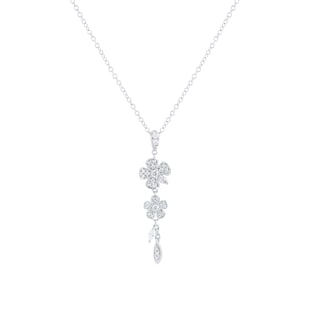 Mappin & Webb Vinea 18ct White Gold 0.36cttw Diamond Floral Pendant