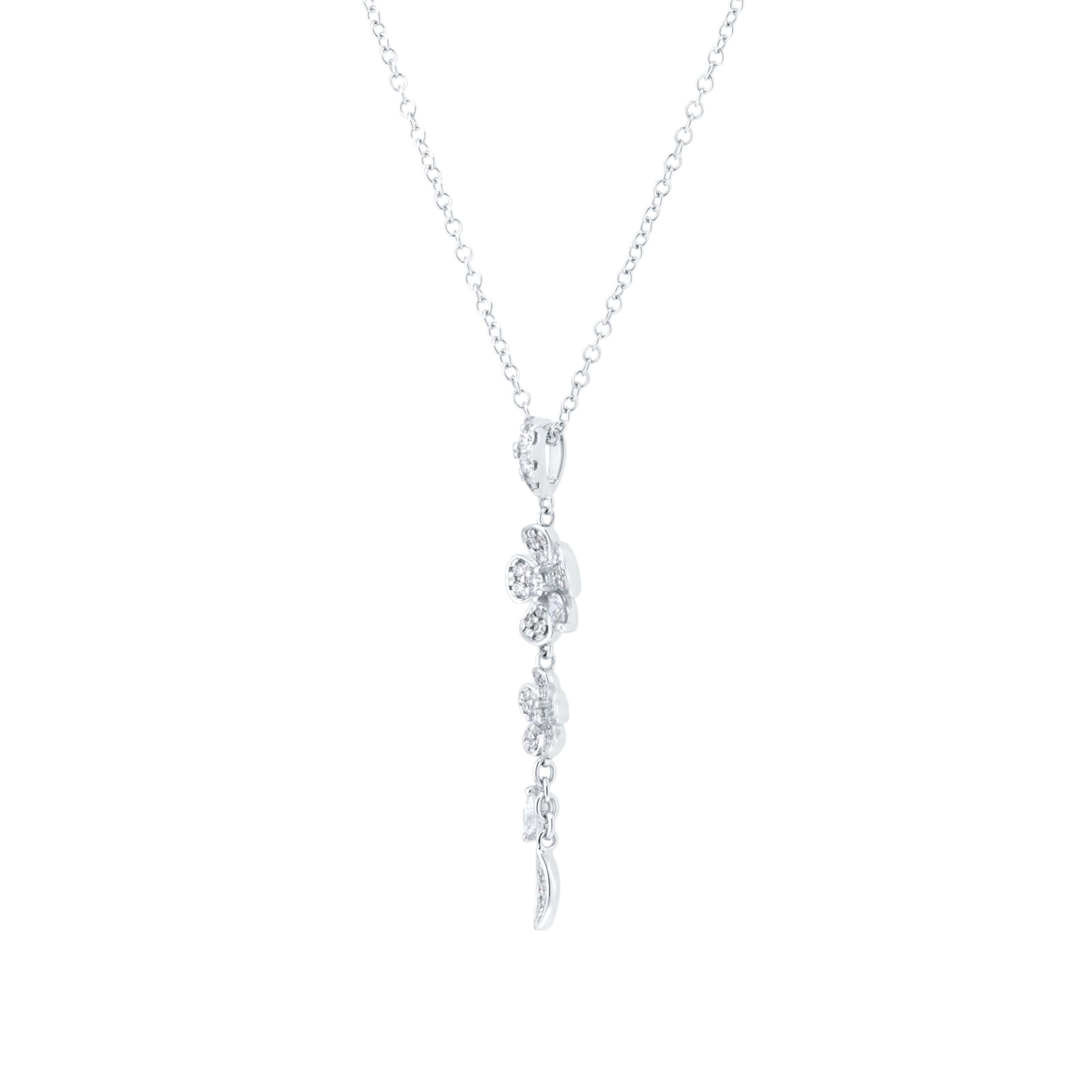 Mappin & Webb Vinea 18ct White Gold 0.36cttw Diamond Floral Pendant Mappin & Webb Vinea 18ct White Gold 0.36cttw Diamond Floral Pendant