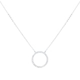 Goldsmiths 9ct White Gold 0.10cttw Diamond Circle Necklace