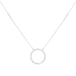 12143655 - 9ct White Gold 0.10cttw Diamond Circle Necklace