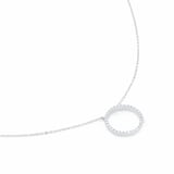 Goldsmiths 9ct White Gold 0.10cttw Diamond Circle Necklace