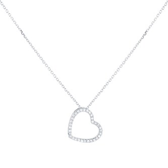 Goldsmiths 9ct White Gold 0.10cttw Diamond Heart Pendant Goldsmiths 9ct White Gold 0.10cttw Diamond Heart Pendant