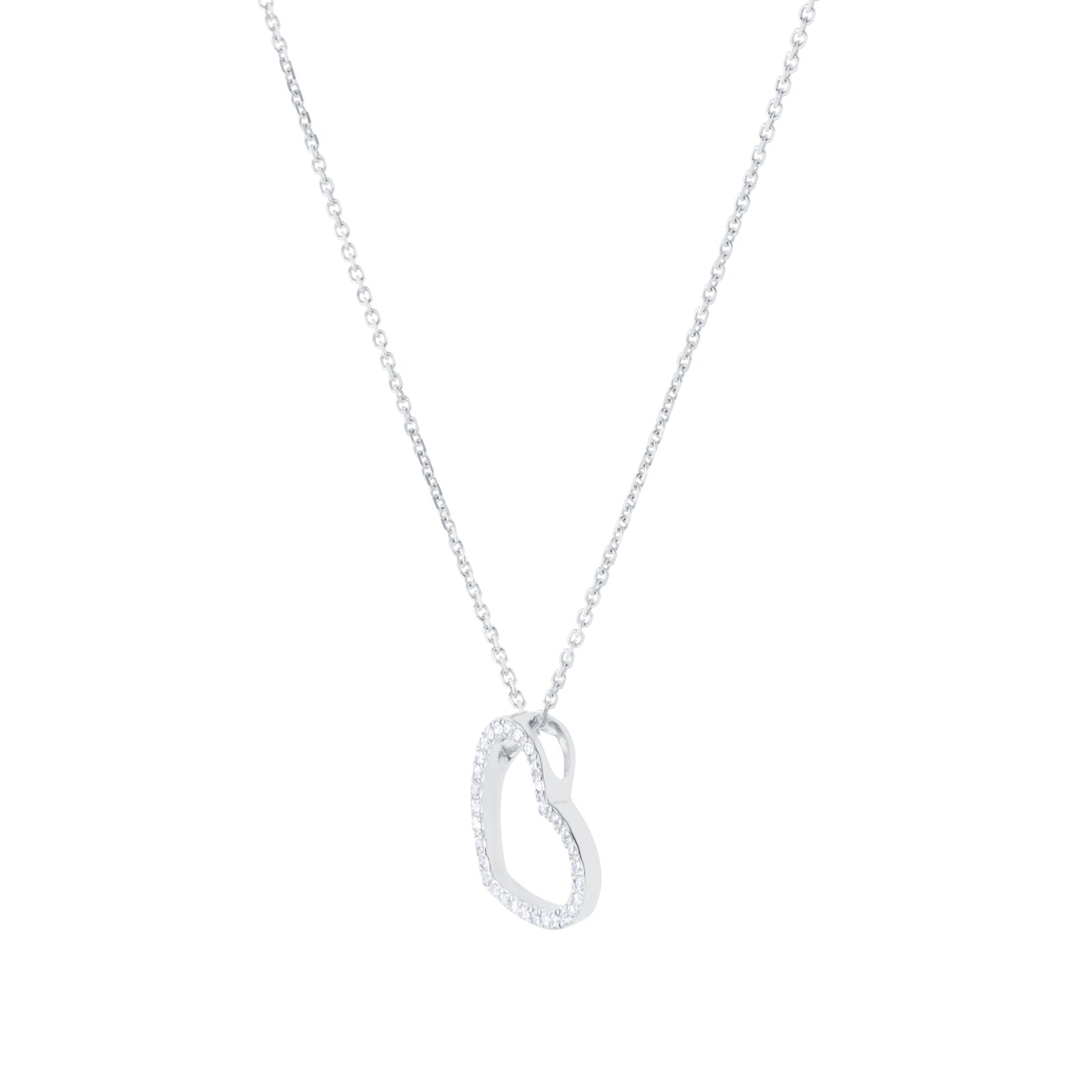Goldsmiths 9ct White Gold 0.10cttw Diamond Heart Pendant Goldsmiths 9ct White Gold 0.10cttw Diamond Heart Pendant