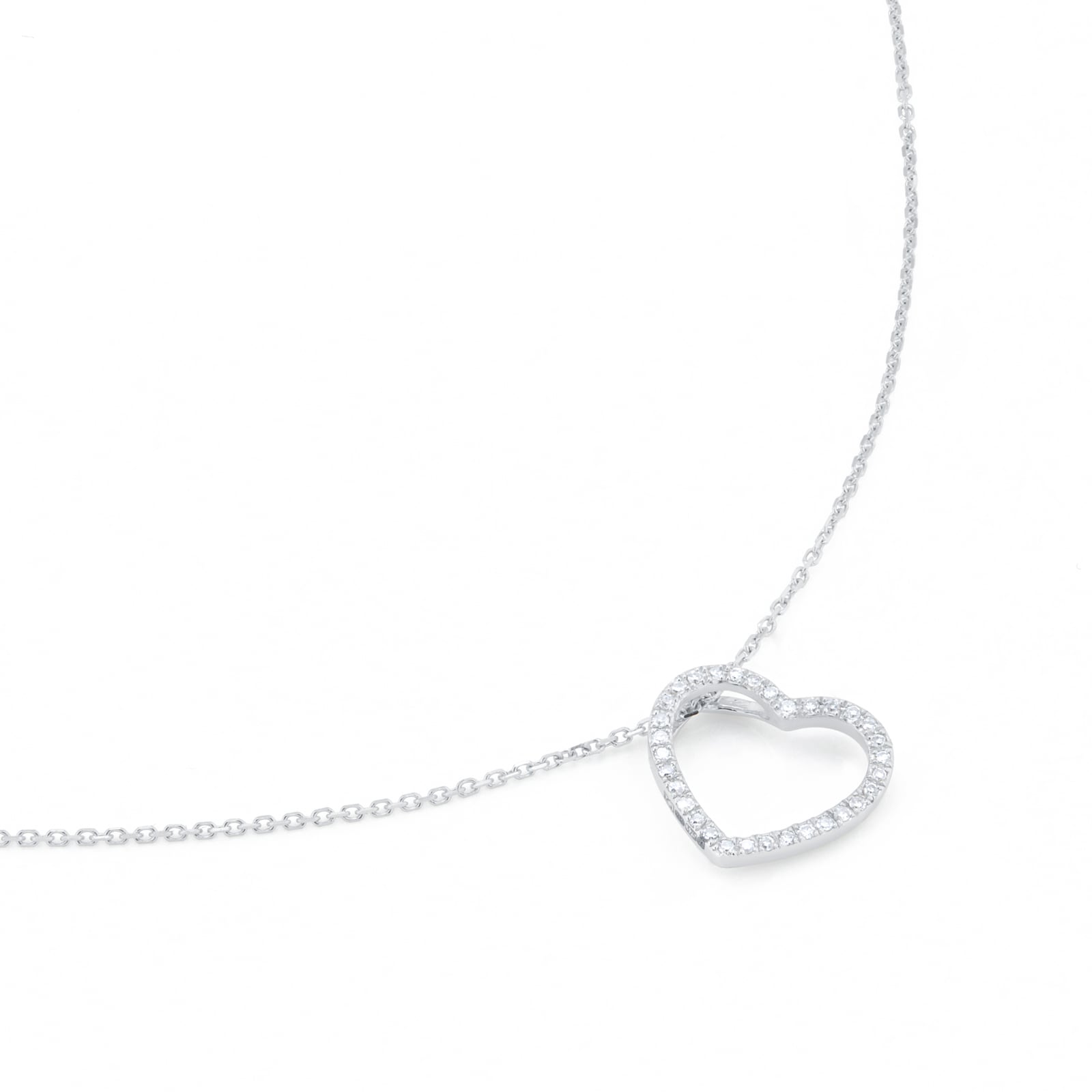 Goldsmiths 9ct White Gold 0.10cttw Diamond Heart Pendant Goldsmiths 9ct White Gold 0.10cttw Diamond Heart Pendant