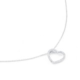 Goldsmiths 9ct White Gold 0.10cttw Diamond Heart Pendant