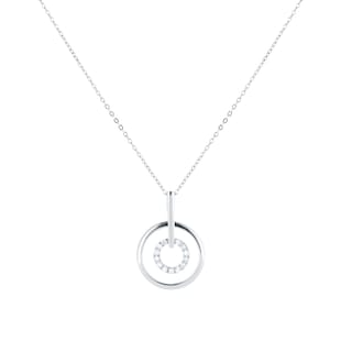 Goldsmiths 9ct White Gold 0.05cttw Diamond Circle Pendant