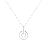 Goldsmiths 9ct White Gold 0.05cttw Diamond Circle Pendant